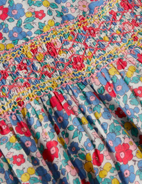 Smocked Dress - Multi Apple Blossom Floral Smocked Dress - Multi Apple Blossom Floral