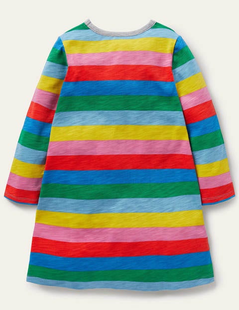 Fun Pocket Jersey Dress - Multi Stripe