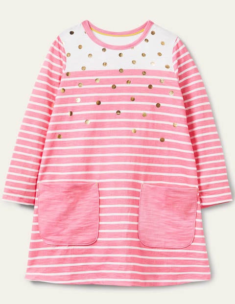 Fun Pocket Jersey Dress - Pink Lemonade Gold Spot Fun Pocket Jersey Dress - Pink Lemonade Gold Spot