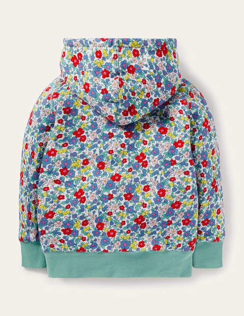 Shaggy-lined Hoodie - Multi Apple Blossom Floral
