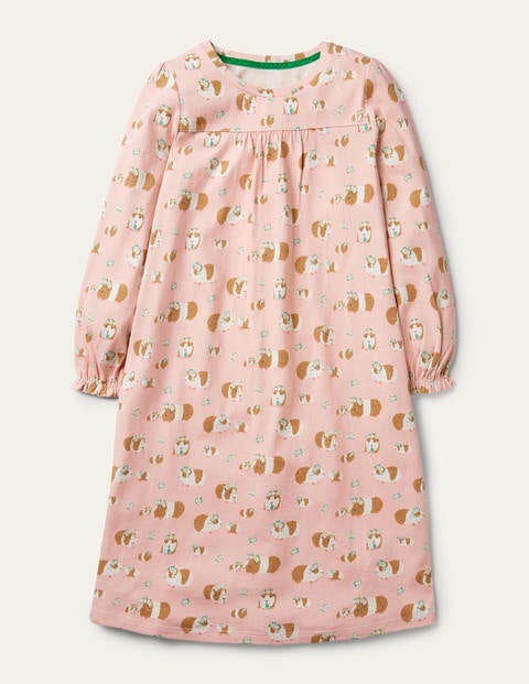 보덴 걸즈 슬립웨어  Boden Printed Long-sleeved Nightie - Dusty Pink Guinea Pigs