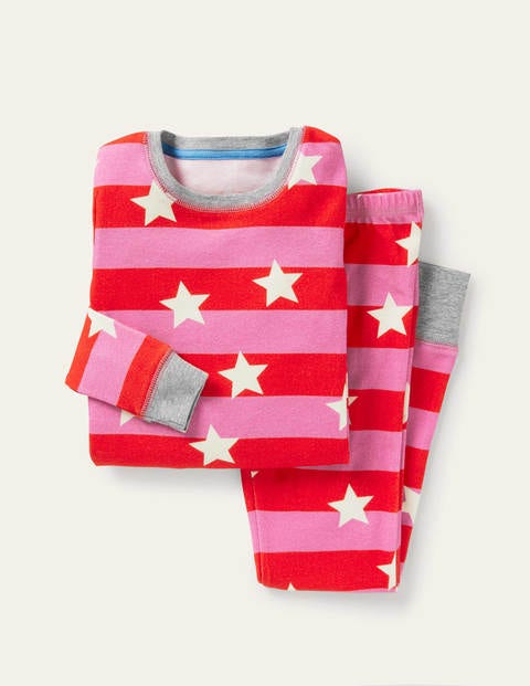 Snug Glow-In-The-Dark Pajamas - Bright Petal Pink Star