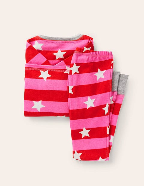Cosy Glow In The Dark Pajamas - Bright Petal Pink Star Cosy Glow In The Dark Pajamas - Bright Petal Pink Star