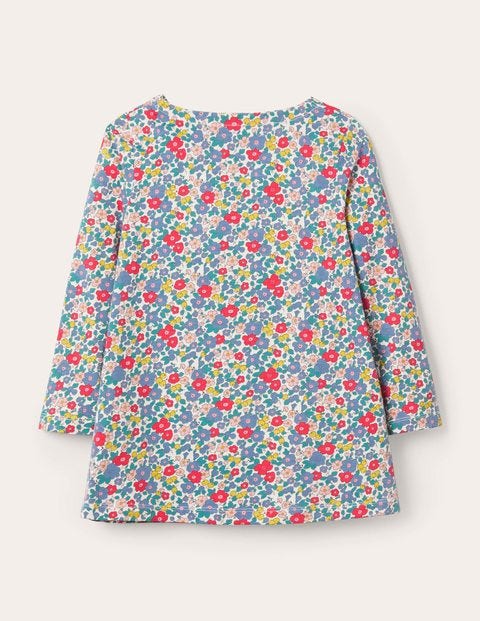 Tunika mit applizierter Tasche - Blumenmuster/Kirschen Tunika mit applizierter Tasche - Blumenmuster/Kirschen