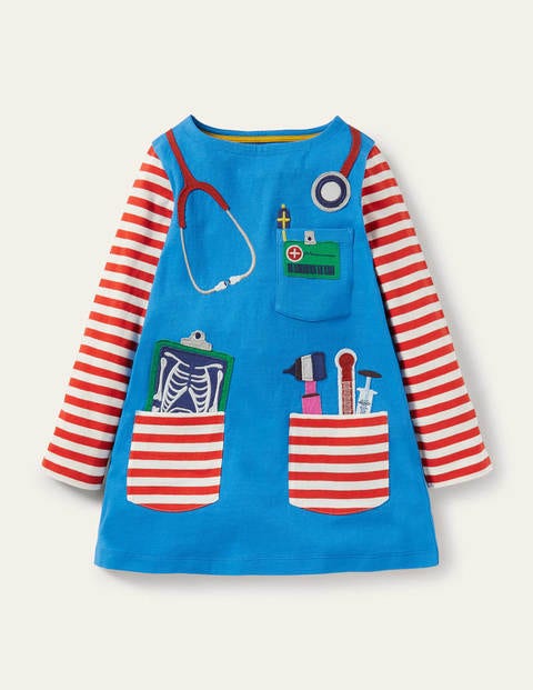 Appliqué Pocket Tunic - Moroccan Blue Doctor Appliqué Pocket Tunic - Moroccan Blue Doctor