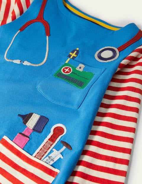 Appliqué Pocket Tunic - Moroccan Blue Doctor Appliqué Pocket Tunic - Moroccan Blue Doctor