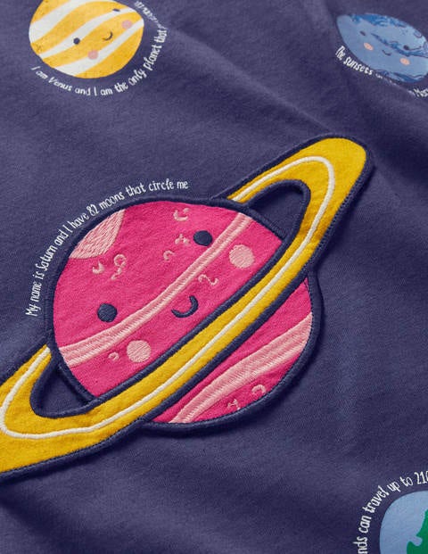 Appliqué Pocket Tunic - Starboard Blue Planets Appliqué Pocket Tunic - Starboard Blue Planets