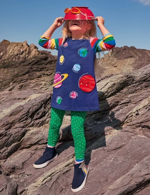 Appliqué Pocket Tunic - Starboard Blue Planets Appliqué Pocket Tunic - Starboard Blue Planets
