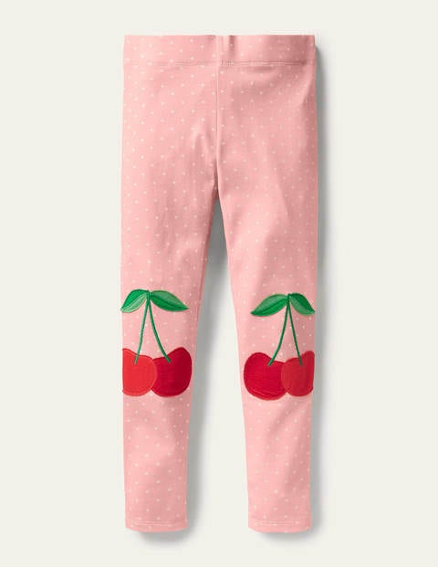 Fun Appliqué Leggings - Boto Pink Pin Spot Cherries