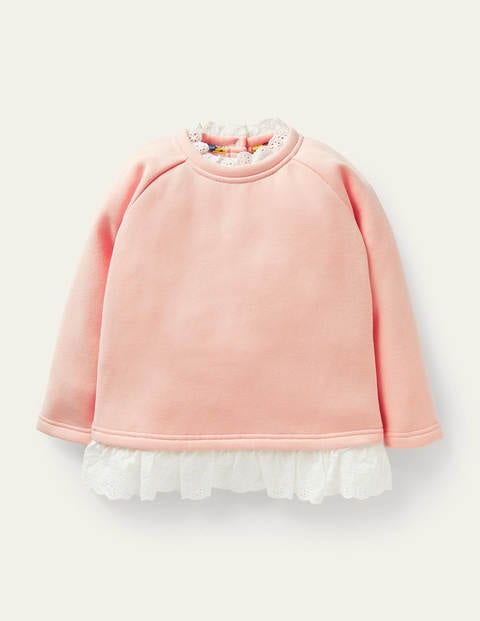 Broderie Trim Sweatshirt - Provence Dusty Pink Broderie Trim Sweatshirt - Provence Dusty Pink