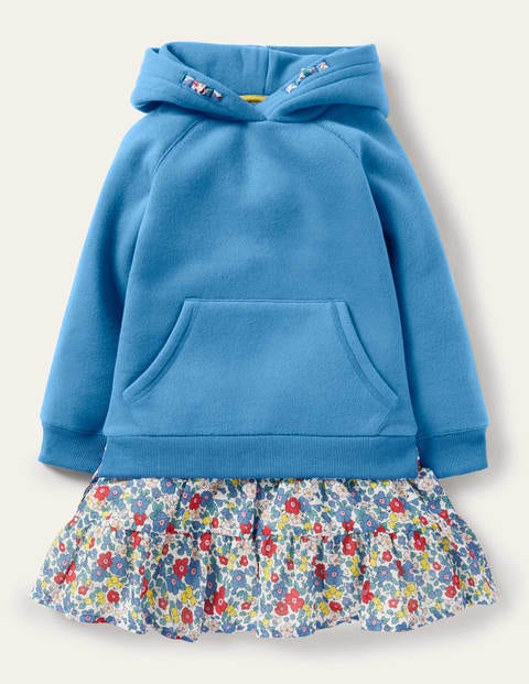 Cosy Hooded Dress - Multi Apple Blossom Floral