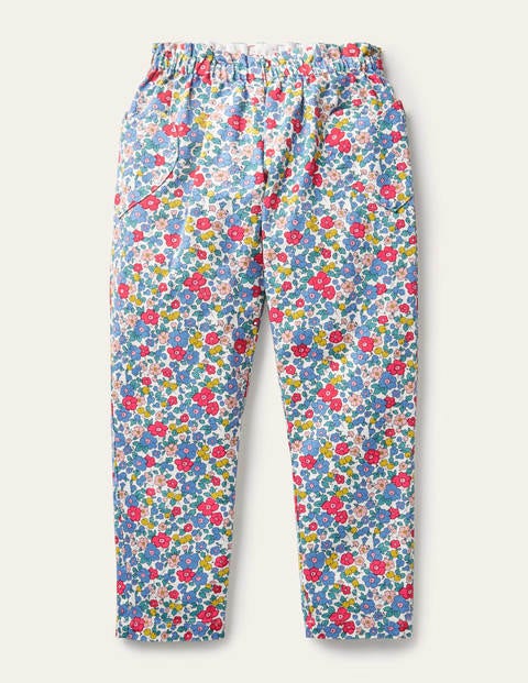 Pull-on Trousers - Multi Apple Blossom Floral Pull-on Trousers - Multi Apple Blossom Floral