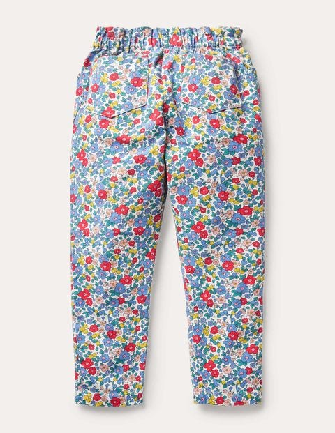Pull-on Trousers - Multi Apple Blossom Floral Pull-on Trousers - Multi Apple Blossom Floral