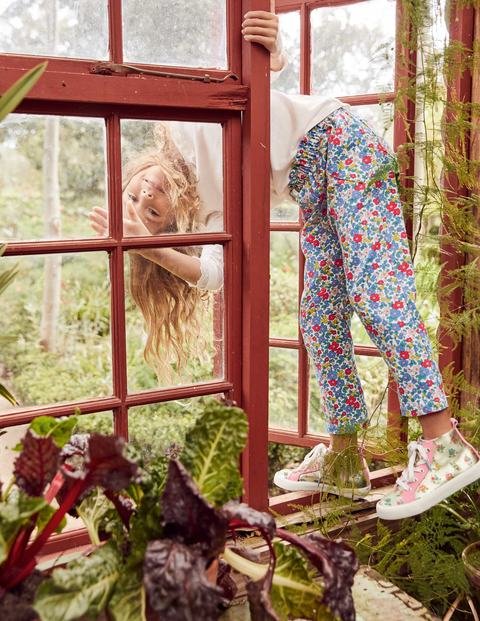 Pull-on Trousers - Multi Apple Blossom Floral