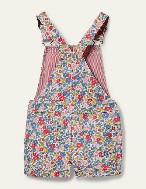 Fun Short Dungarees - Multi Apple Blossom Floral Fun Short Dungarees - Multi Apple Blossom Floral