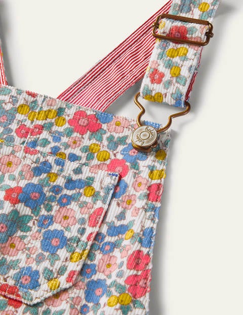 Fun Short Dungarees - Multi Apple Blossom Floral Fun Short Dungarees - Multi Apple Blossom Floral
