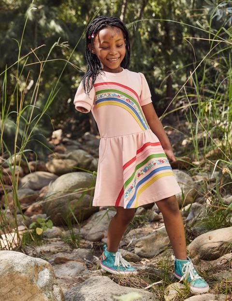 Rainbow Sweatshirt Dress - Boto Pink Rainbow Rainbow Sweatshirt Dress - Boto Pink Rainbow