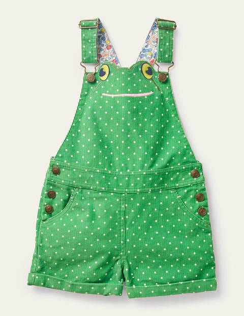Animal Short Cord Overalls - Iguana Green Frog Animal Short Cord Overalls - Iguana Green Frog