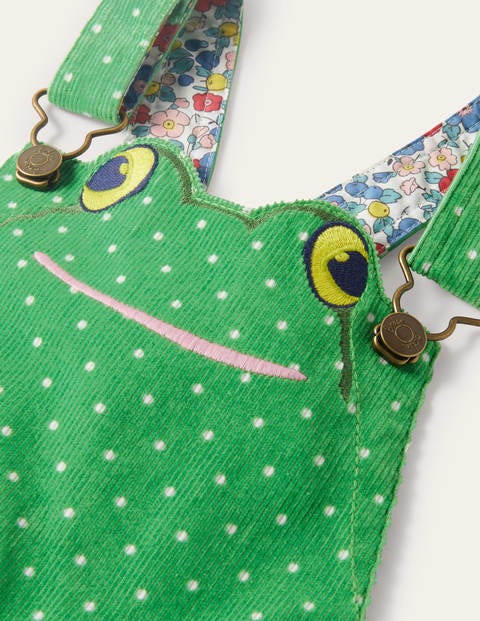 Animal Short Cord Overalls - Iguana Green Frog Animal Short Cord Overalls - Iguana Green Frog