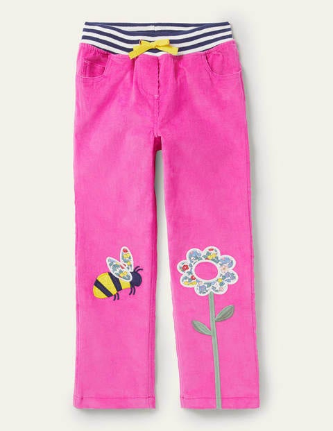 Cord Patch Pants - Tickled Pink Bee