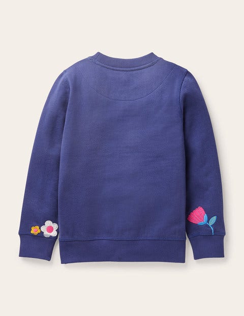 Cosy Appliqué Sweatshirt - Starboard Blue Garden Birds Cosy Appliqué Sweatshirt - Starboard Blue Garden Birds