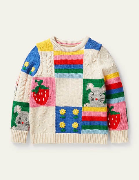 Patchwork Sweater - Ecru Marl Patchwork Sweater - Ecru Marl
