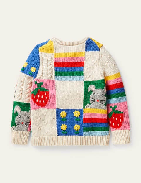 Patchwork Sweater - Ecru Marl Patchwork Sweater - Ecru Marl