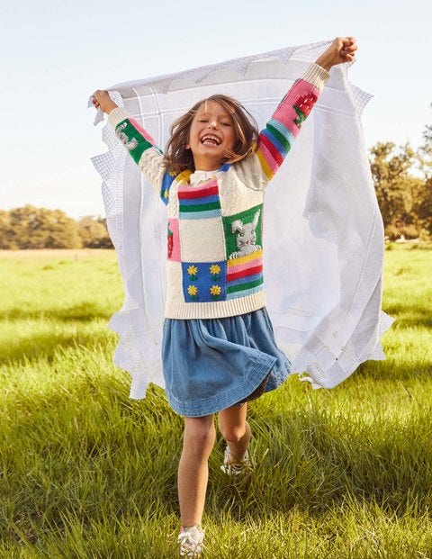 Patchwork Sweater - Ecru Marl Patchwork Sweater - Ecru Marl