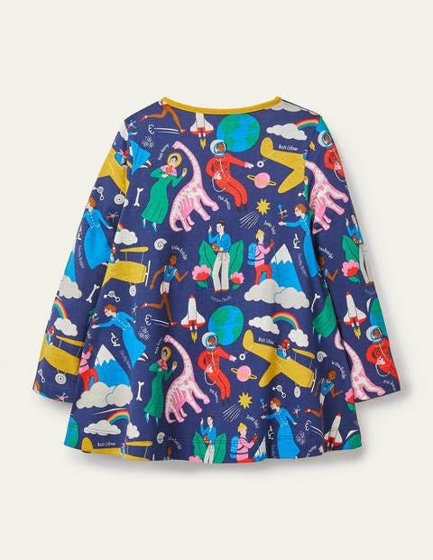 Gemusterte Jersey-Tunika mit Taschen - Segelblau, When I Grow Up Gemusterte Jersey-Tunika mit Taschen - Segelblau, When I Grow Up