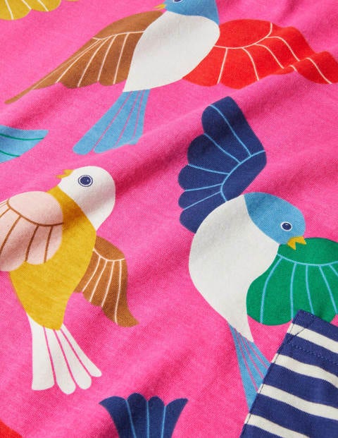Printed Jersey Pocket Tunic - Tickled Pink Bird Song Printed Jersey Pocket Tunic - Tickled Pink Bird Song