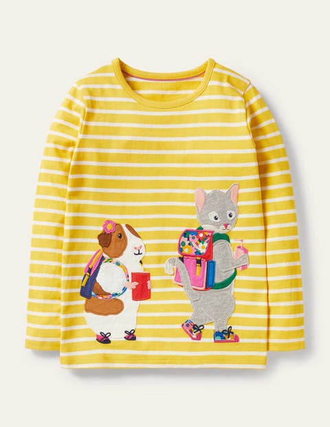 Front & Back T-shirt - Yellow/ Ivory Animals Front & Back T-shirt - Yellow/ Ivory Animals