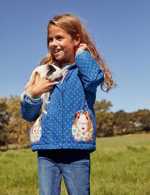 Sherpa Lined Anorak - Elizabethan Blue Guinea Pigs Sherpa Lined Anorak - Elizabethan Blue Guinea Pigs
