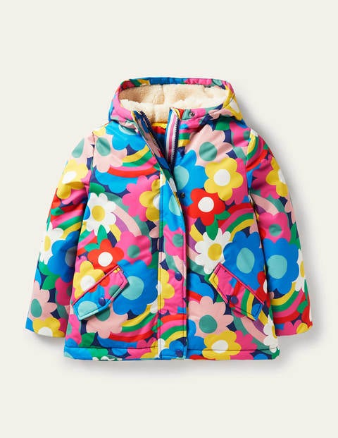 Sherpa Lined Anorak - Multi Happy Flower Sherpa Lined Anorak - Multi Happy Flower