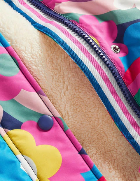 Sherpa Lined Anorak - Multi Happy Flower Sherpa Lined Anorak - Multi Happy Flower