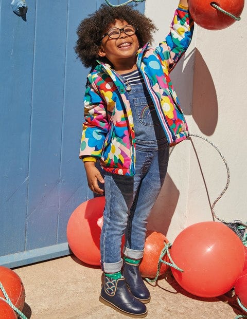 Sherpa Lined Anorak - Multi Happy Flower Sherpa Lined Anorak - Multi Happy Flower