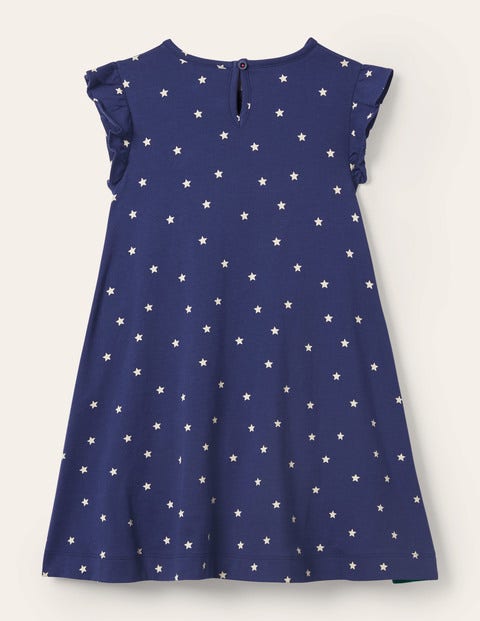 Jerseykleid mit Aufklappmotiv - Segelblau, Zelt Jerseykleid mit Aufklappmotiv - Segelblau, Zelt