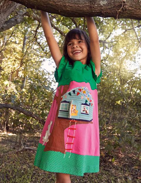Lift The Flap Jersey Dress - Tickled Pink Tree House Lift The Flap Jersey Dress - Tickled Pink Tree House