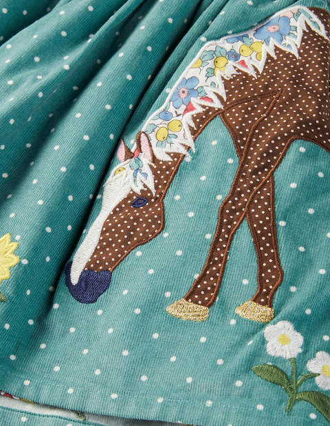 Cord Appliqué Skirt - Brook Blue Horse Scene Cord Appliqué Skirt - Brook Blue Horse Scene