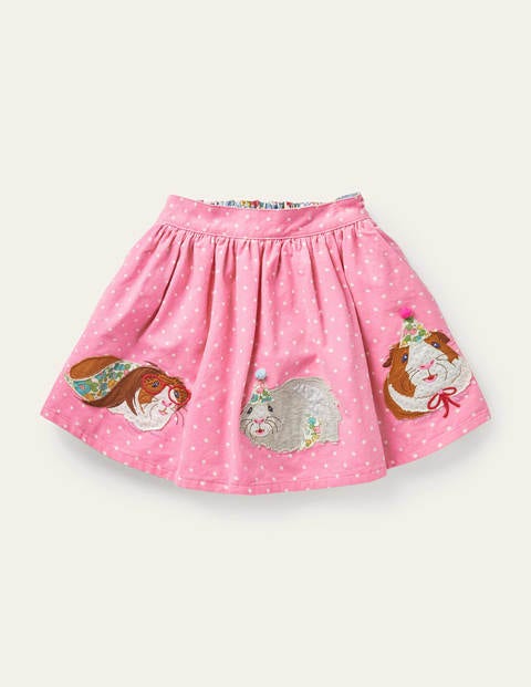 Cord Appliqué Skirt - Formica Pink Guinea Pigs Cord Appliqué Skirt - Formica Pink Guinea Pigs