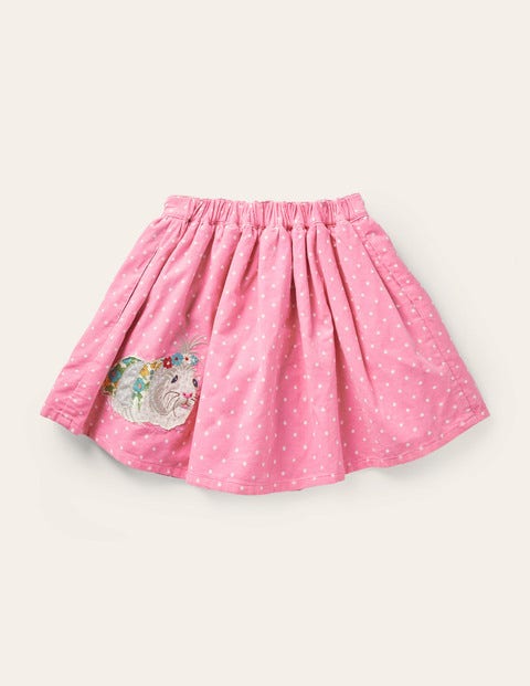 Cord Appliqué Skirt - Formica Pink Guinea Pigs Cord Appliqué Skirt - Formica Pink Guinea Pigs
