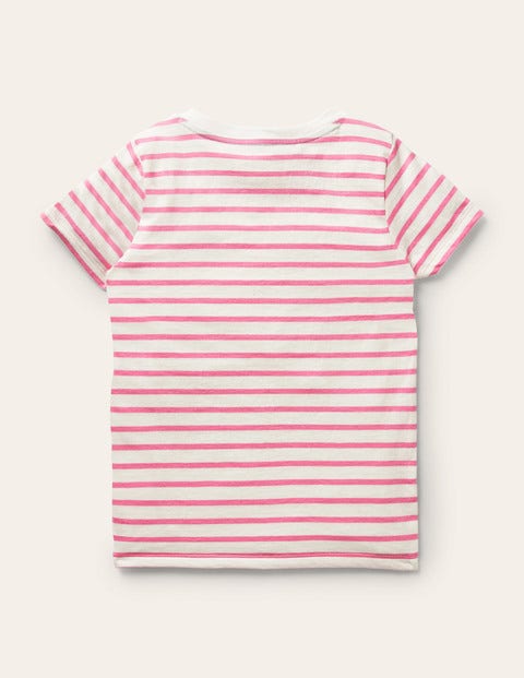 Short-sleeve Appliqué T-shirt - Ivory/ Formica Pink Guinea Pig Short-sleeve Appliqué T-shirt - Ivory/ Formica Pink Guinea Pig