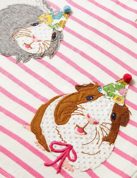 Short-sleeve Appliqué T-shirt - Ivory/ Formica Pink Guinea Pig Short-sleeve Appliqué T-shirt - Ivory/ Formica Pink Guinea Pig
