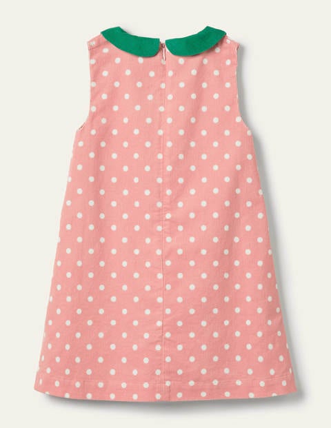 Robe droite en velours côtelé à appliqué - Cerise rose boto Robe droite en velours côtelé à appliqué - Cerise rose boto