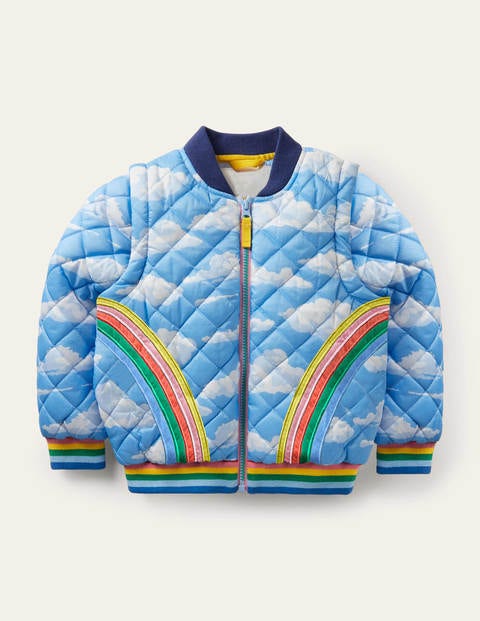 Bomberjacke mit Wolkenmotiv - Surfbrett-Blau, Wolken Bomberjacke mit Wolkenmotiv - Surfbrett-Blau, Wolken