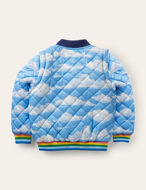 Bomberjacke mit Wolkenmotiv - Surfbrett-Blau, Wolken Bomberjacke mit Wolkenmotiv - Surfbrett-Blau, Wolken