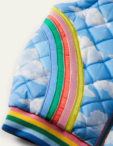 Bomberjacke mit Wolkenmotiv - Surfbrett-Blau, Wolken Bomberjacke mit Wolkenmotiv - Surfbrett-Blau, Wolken