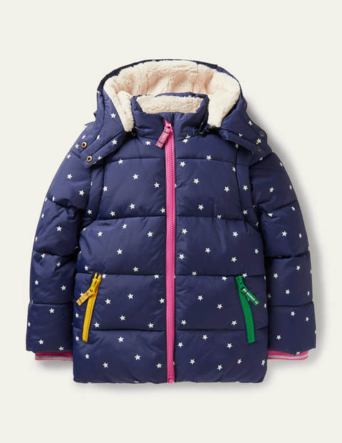 Cosy 2 in 1 Padded Jacket - College Navy Confetti Star Cosy 2 in 1 Padded Jacket - College Navy Confetti Star