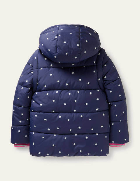 Cosy 2 in 1 Padded Jacket - College Navy Confetti Star