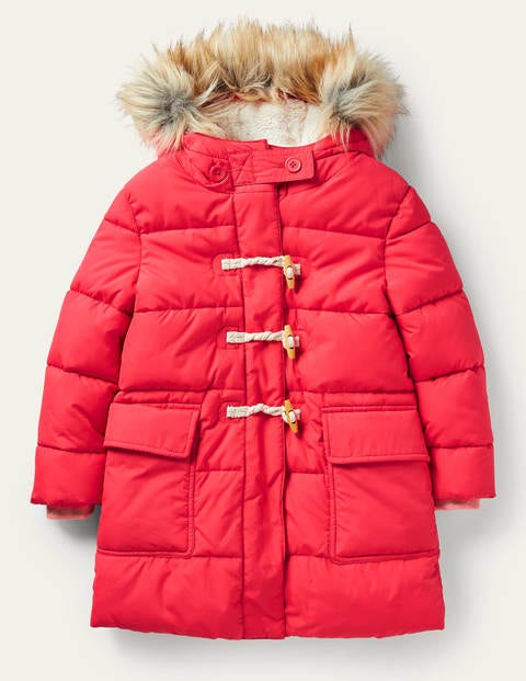 보덴 걸즈 롱패딩  Boden Longline Padded Jacket - Rockabilly Red