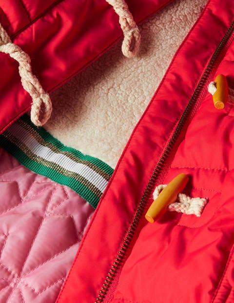 Lange Jacke mit Wattierung - Rockabilly-Rot Lange Jacke mit Wattierung - Rockabilly-Rot